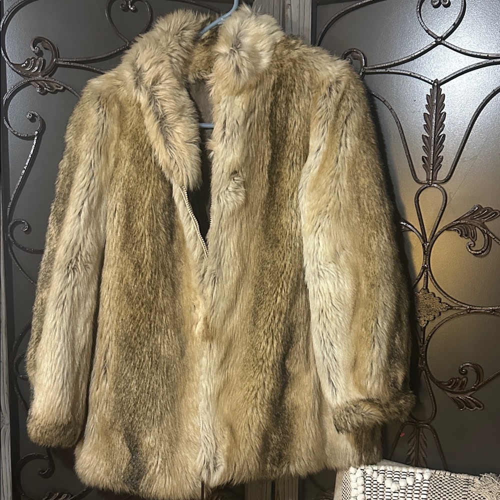 Vintage Tan Real Fur Coat